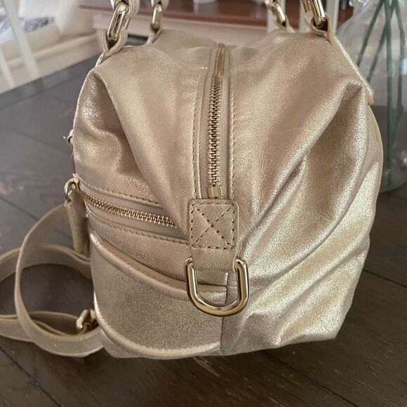 Cole Haan Archer Satchel Soft Gold Leather Gramercy Crossbody Handbag Purse - Picture 3 of 12